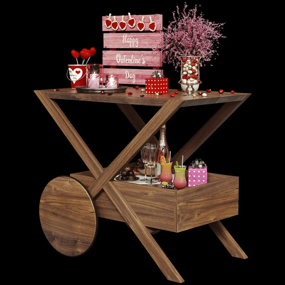 furniture - Trolley with Valentine's Decorations 3ds Max