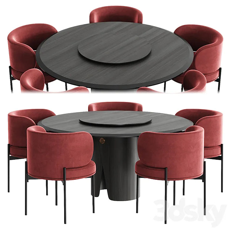 Gallotti & Radice Akiko + Manto Dinning Set 1 3DSMAX Model