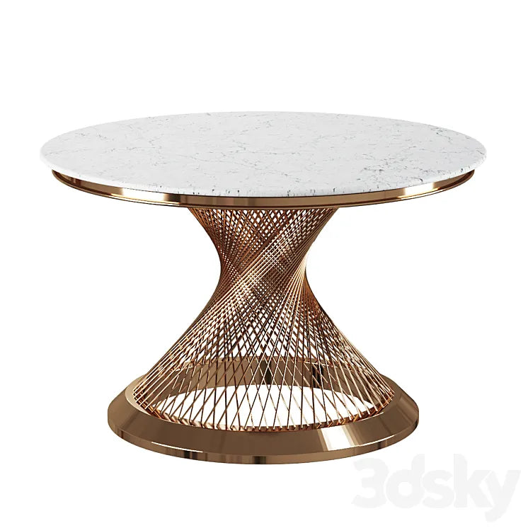 Garda Decor DINING TABLE ROUND ARTIFICIAL MARBLE / GOLD 3DSMAX Model