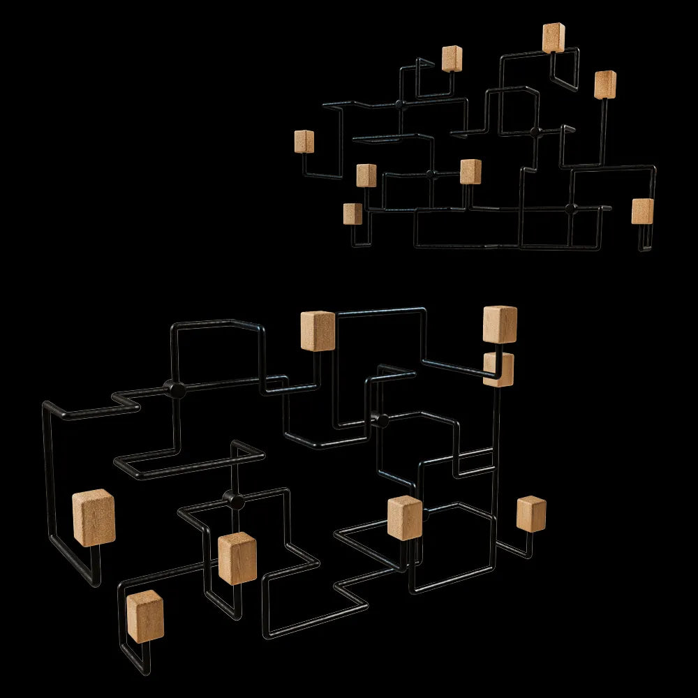 Gejst  - Coat rack Underground black/oak 3ds Max