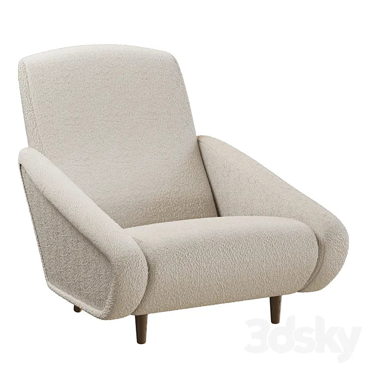 Gio Ponti 807 Style Pair of Armchairs in Wool 3DSMAX Model