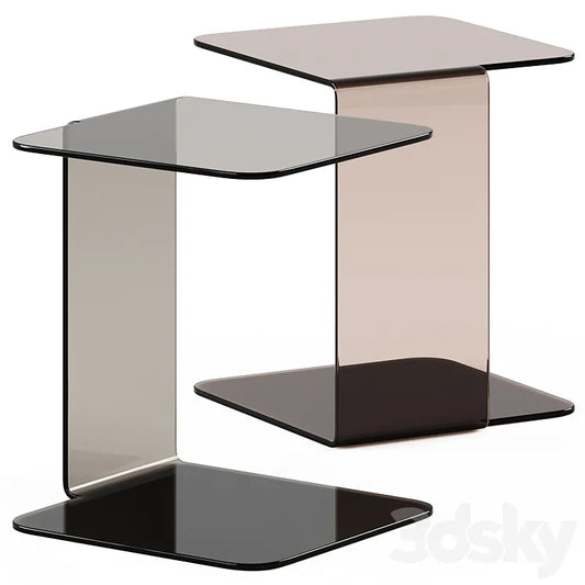 Glass Side Table Shell by Sovet italia / Glass side table 3DSMAX Model