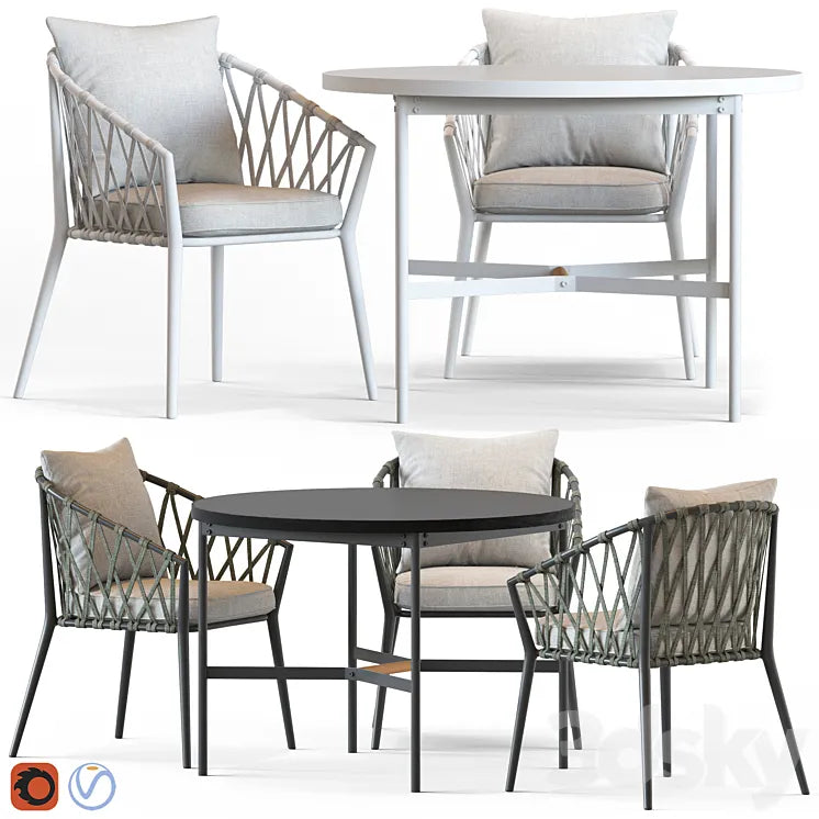 Globewest Maui Armchair and Morgan Table 3DSMAX Model