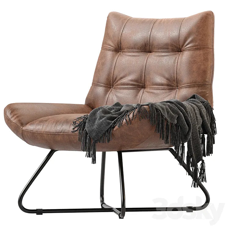 GRADUATE LOUNGE CHAIR OPEN ROAD BROWN LEATHER 3DSMAX Model
