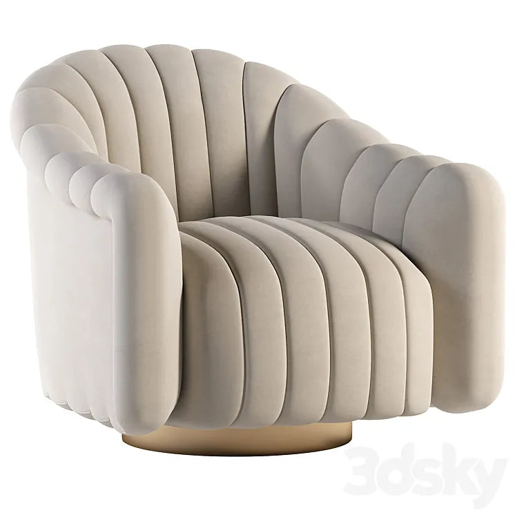 Gray Velvet Swivel Chair 3DSMAX Model