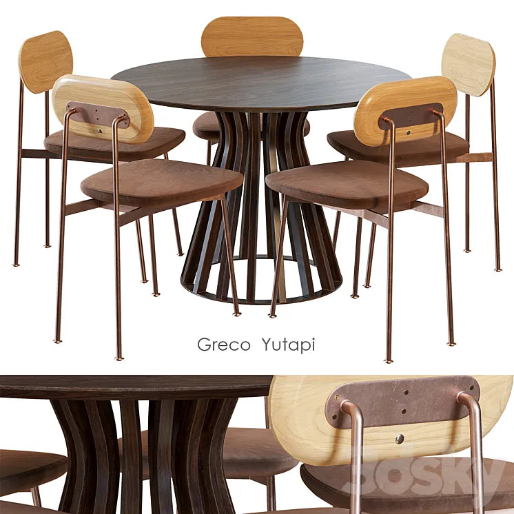 Greco Yutapi Dining table and chairs by Tikamoon 3DSMAX Model