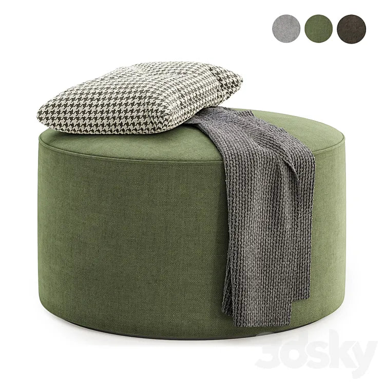 Hadleigh Fabric Large Round Stool 3DSMAX Model