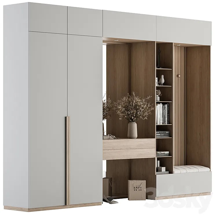 Hallway 48 - White and Wood Entrance 3DSMAX Model