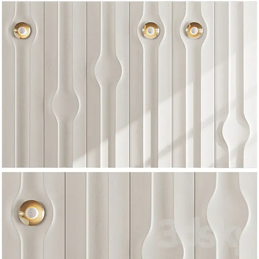 Headboard 3d Wall Panel set 05 3ds Max