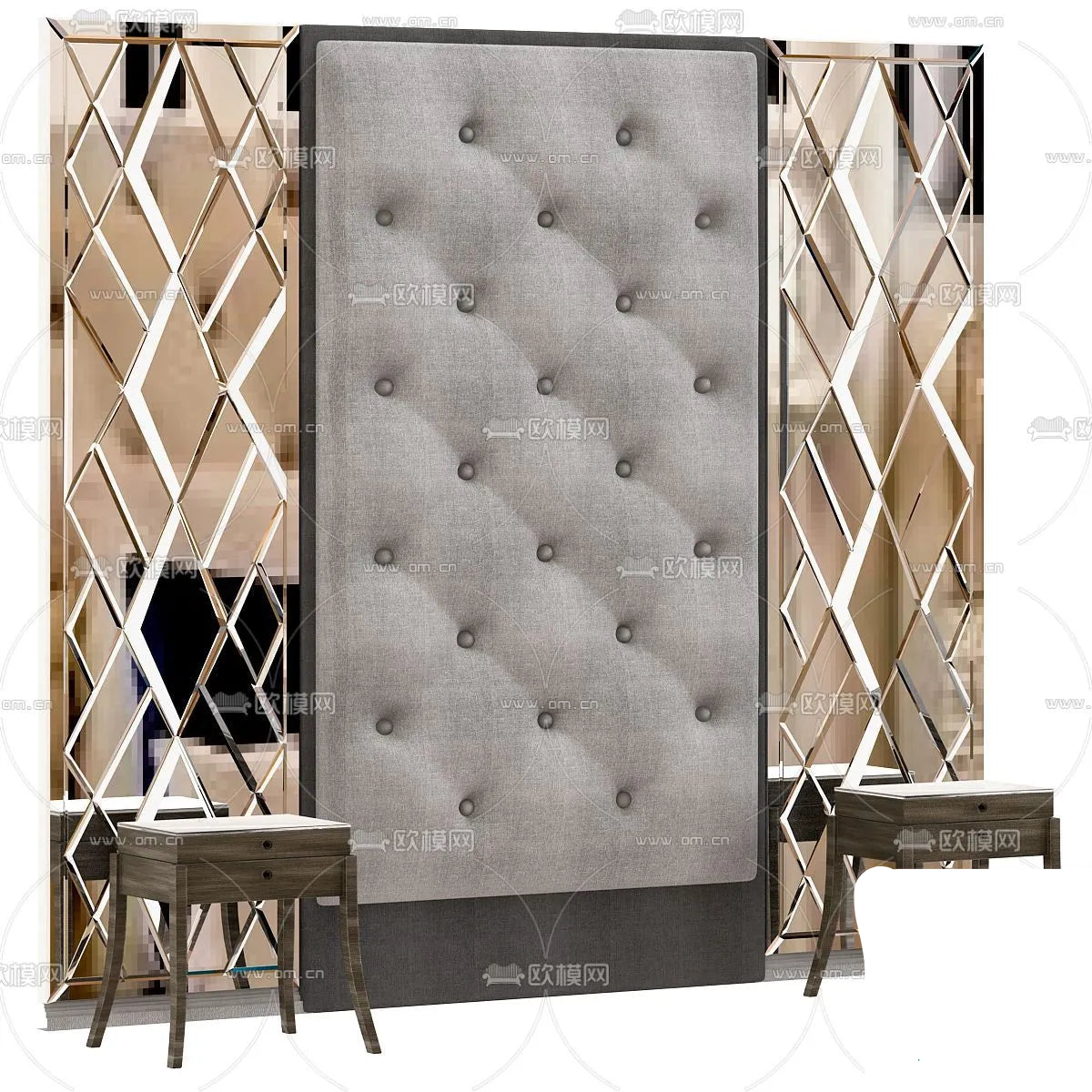 Headboard 3D Model for Bed – Interior 3D – 025