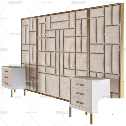 Headboard 3D Model for Bed – Interior 3D – 028