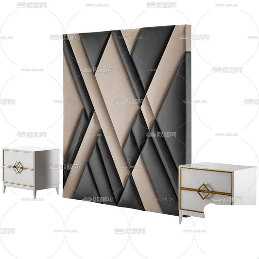 Headboard 3D Model for Bed – Interior 3D – 031