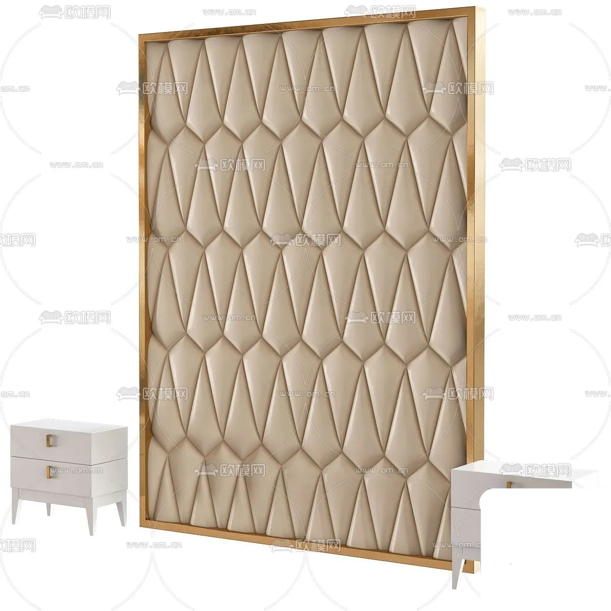 Headboard 3D Model for Bed – Interior 3D – 035