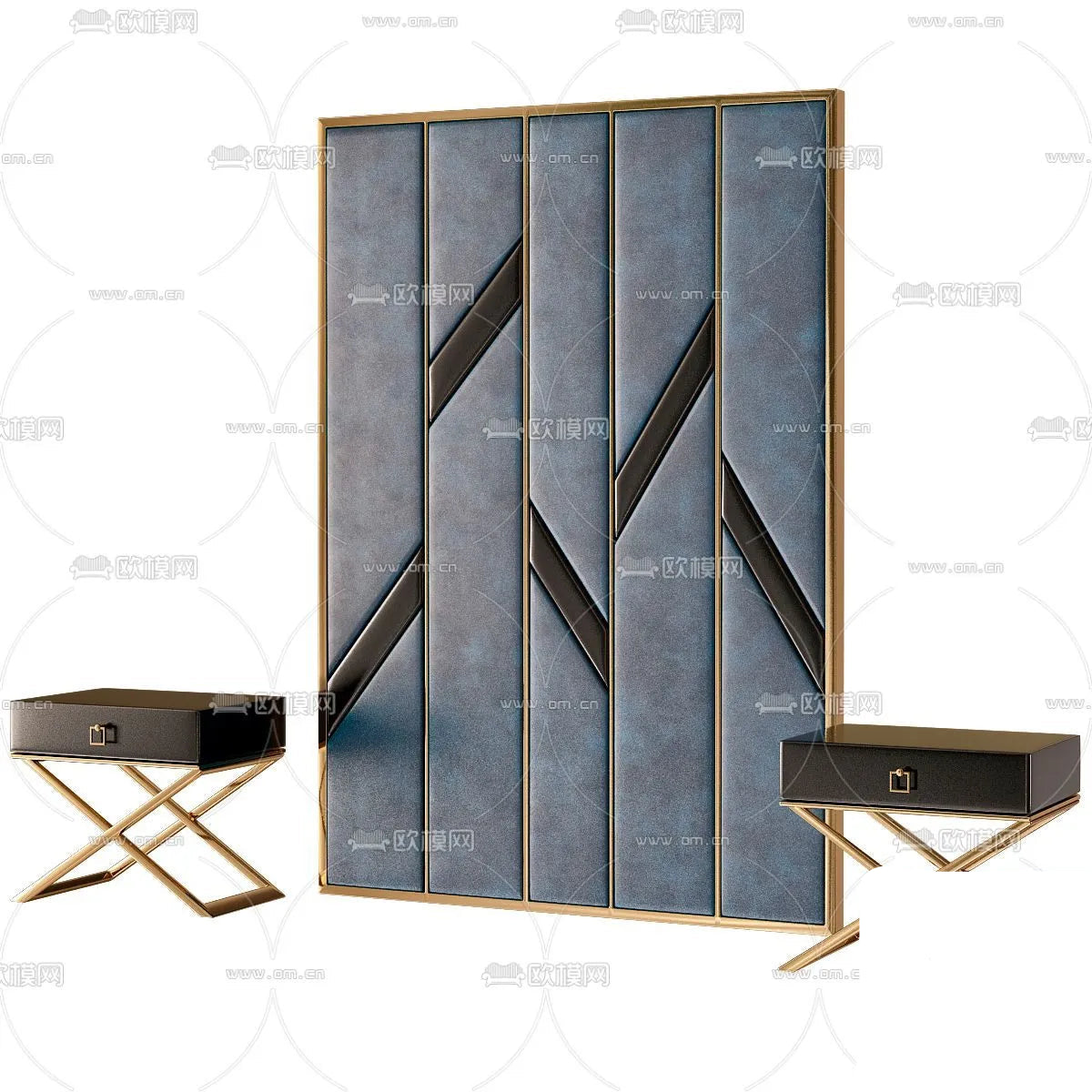 Headboard 3D Model for Bed – Interior 3D – 039