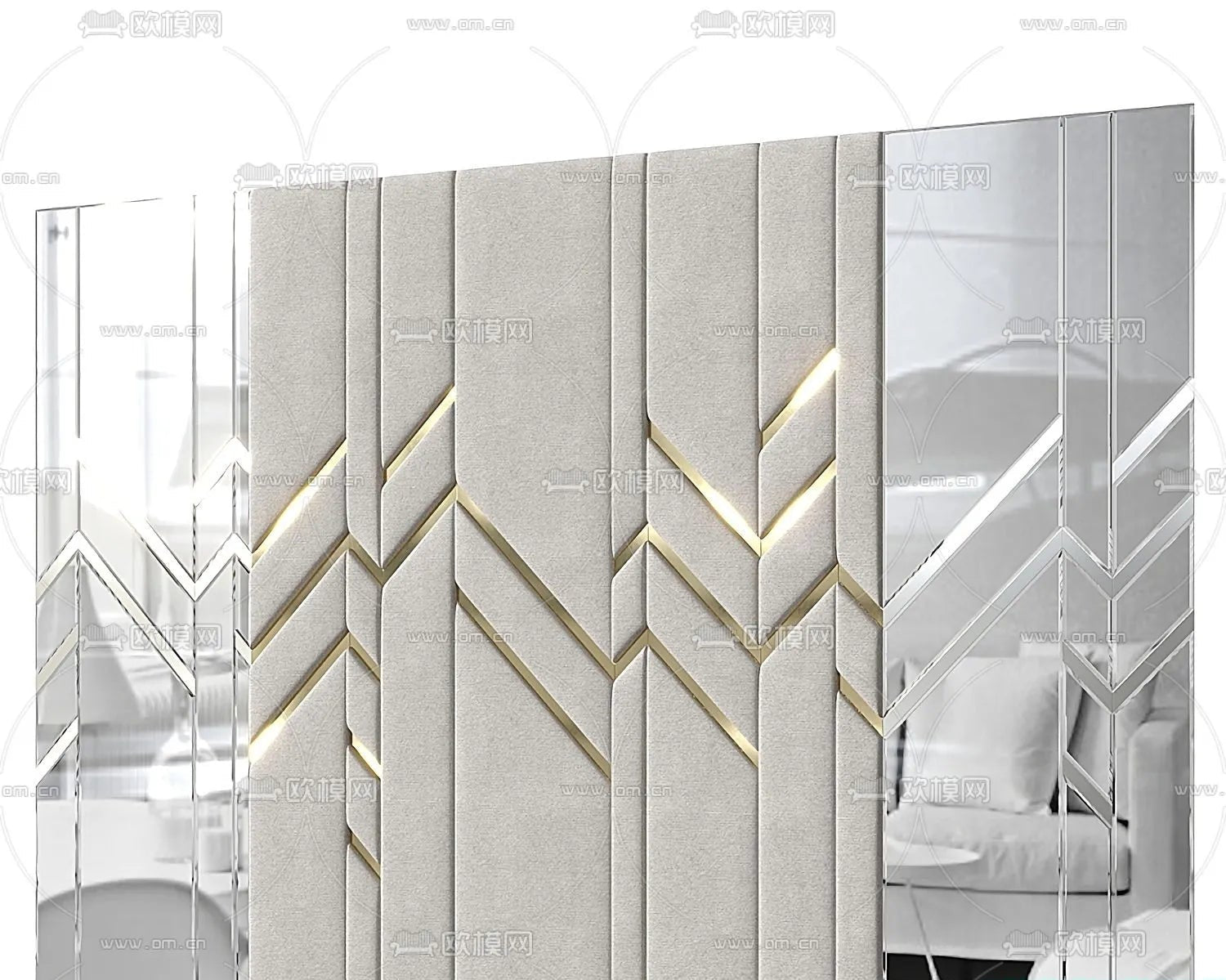 Headboard 3D Model for Bed – Interior 3D – 056
