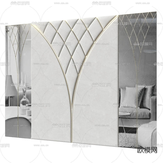 Headboard 3D Model for Bed – Interior 3D – 065