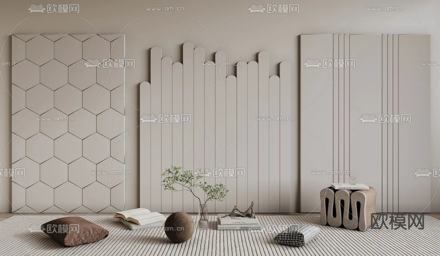 Headboard 3D Model for Bed – Interior 3D – 086