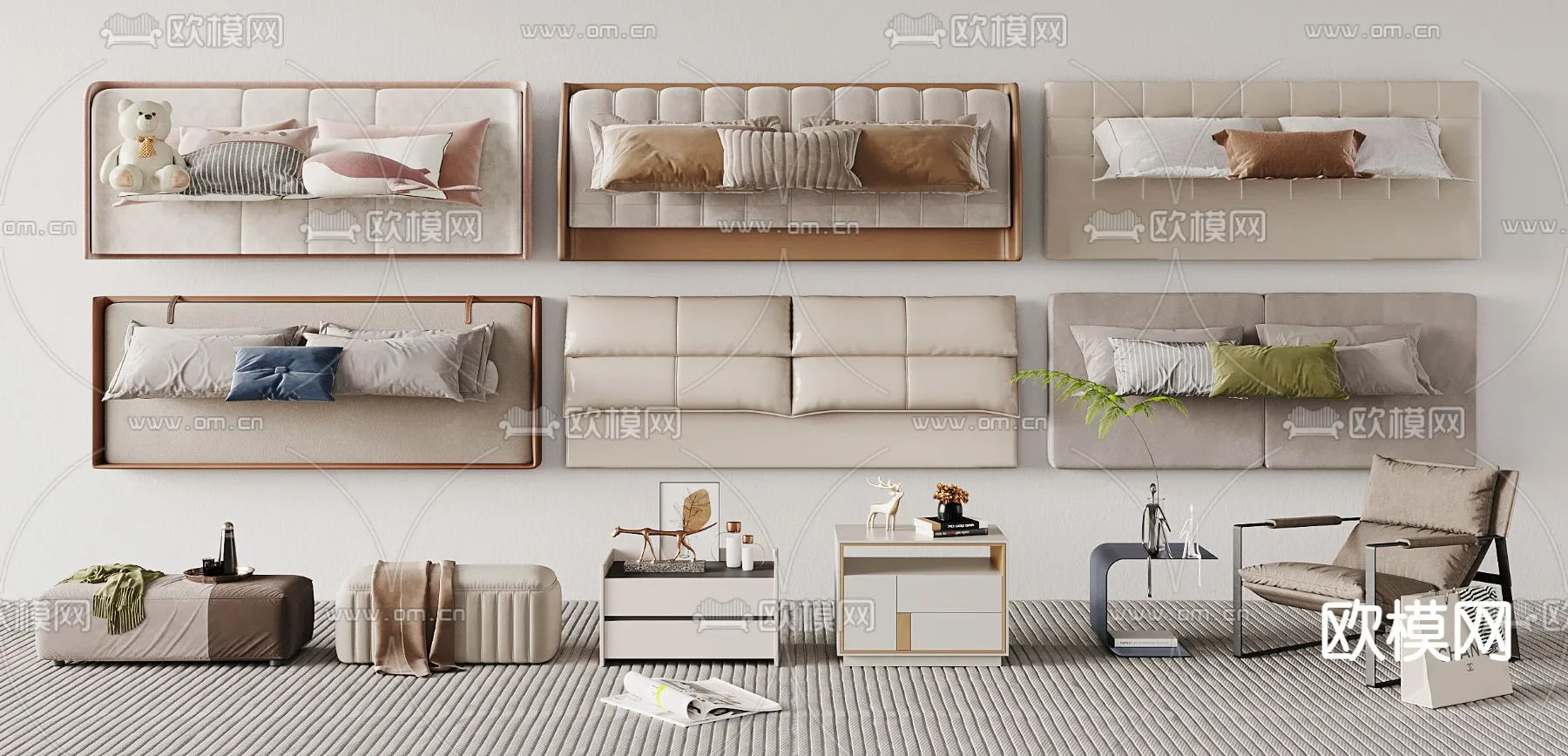 Headboard 3D Model for Bed – Interior 3D – 089