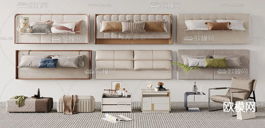 Headboard 3D Model for Bed – Interior 3D – 089
