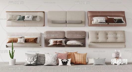 Headboard 3D Model for Bed – Interior 3D – 090