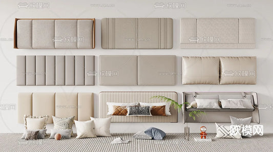 Headboard 3D Model for Bed – Interior 3D – 091