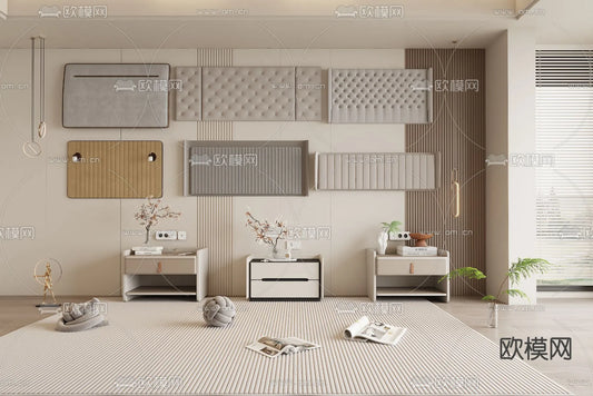 Headboard 3D Model for Bed – Interior 3D – 100