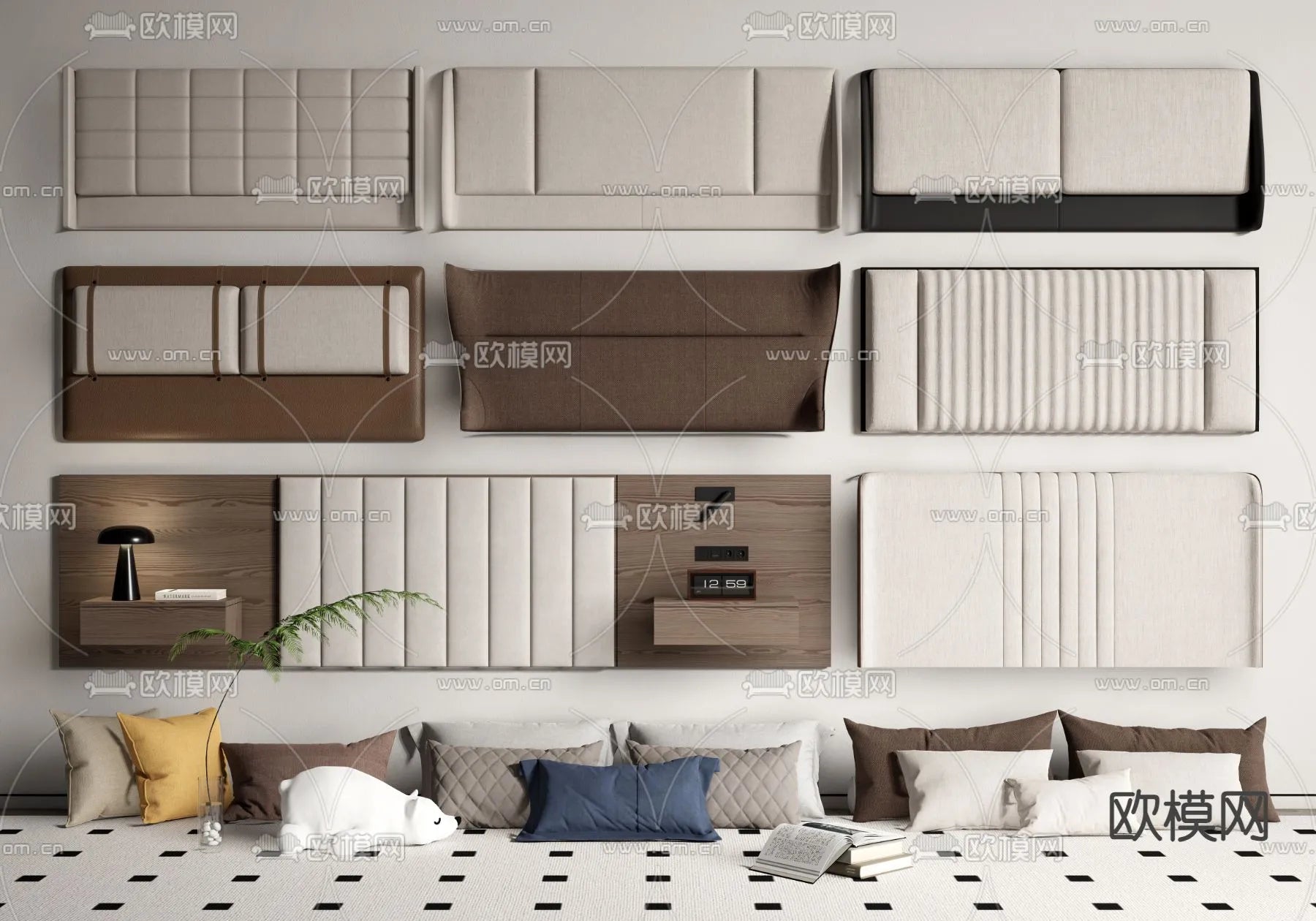 Headboard 3D Model for Bed – Interior 3D – 103