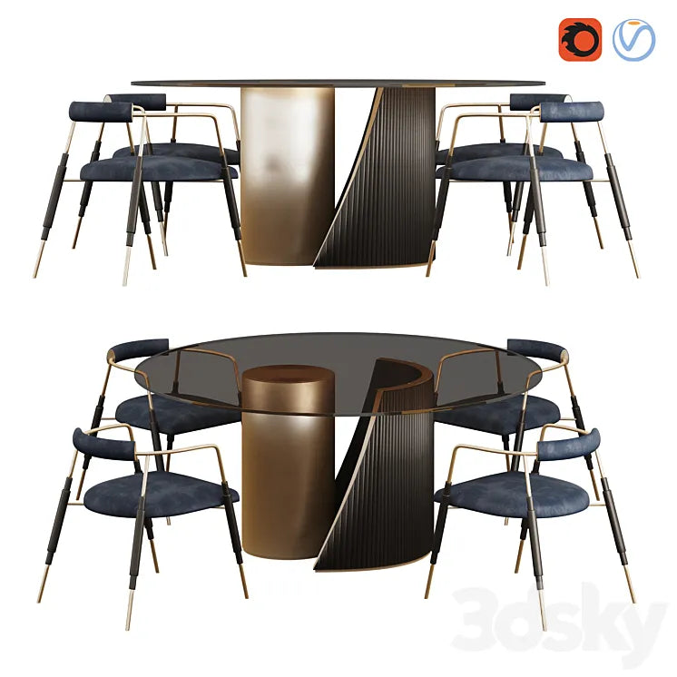 Hege Table and Frame Chair by Shake 3DSMAX Model