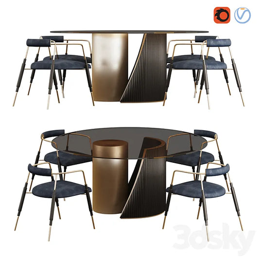 Hege Table and Frame Chair by Shake 3DSMAX Model