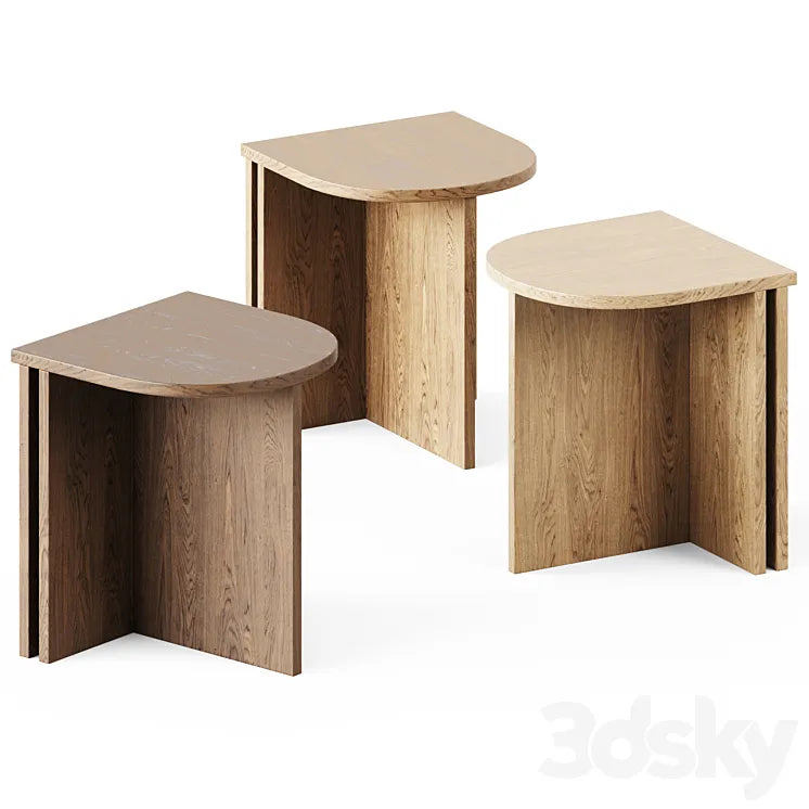 Hinoki Wood Round Side Table by The Citizenry 3DSMAX Model