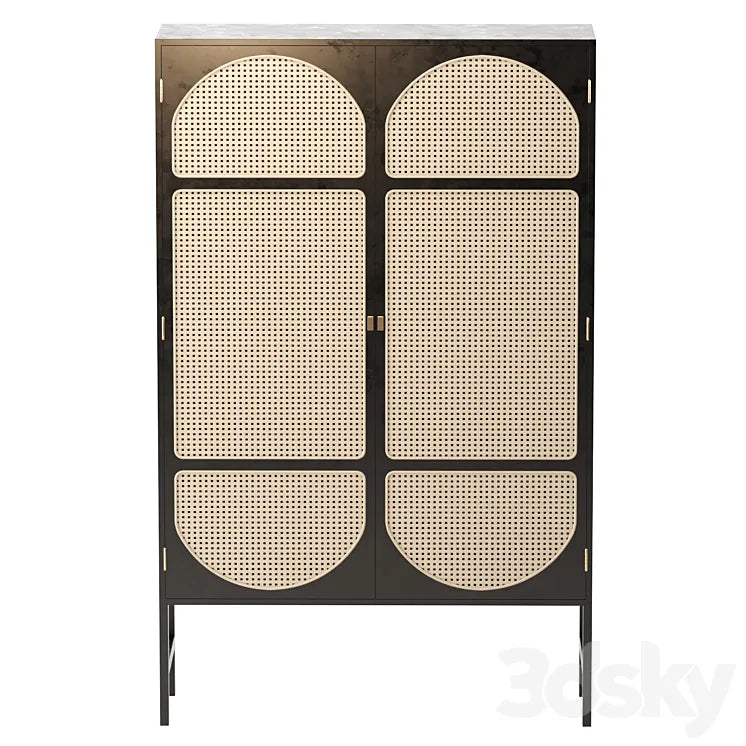 HK-Living Retro webbing cabinet black 3DSMAX Model