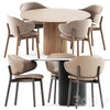 Holly chairs by Calligaris and Palais Royal table by Asplund 3DSMAX Model