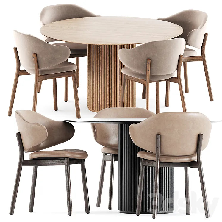 Holly chairs by Calligaris and Palais Royal table by Asplund 3DSMAX Model