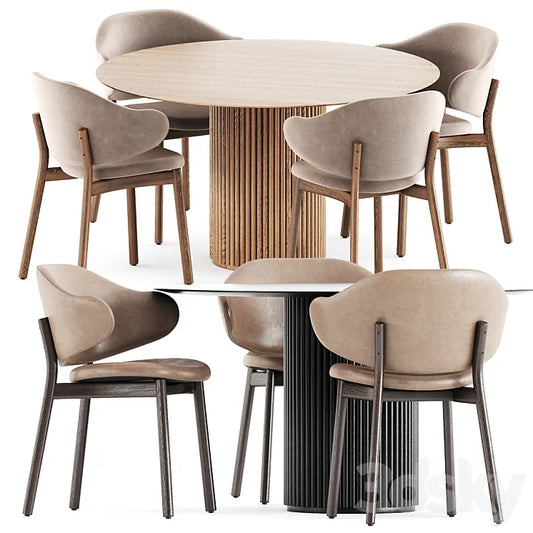 Holly chairs by Calligaris and Palais Royal table by Asplund 3DSMAX Model