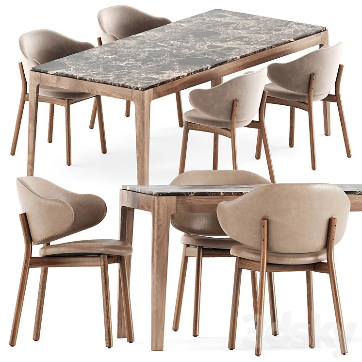 Holly chairs by Calligaris and Ziggy table by Porada 3DSMAX Model