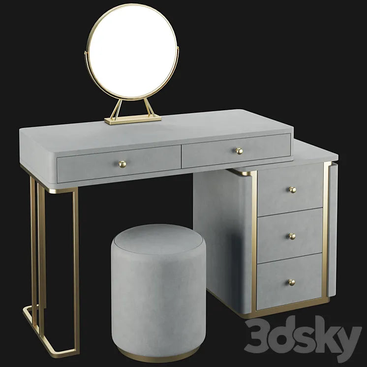 Homary Makeup Vanity Set Retracted 3DSMAX Model
