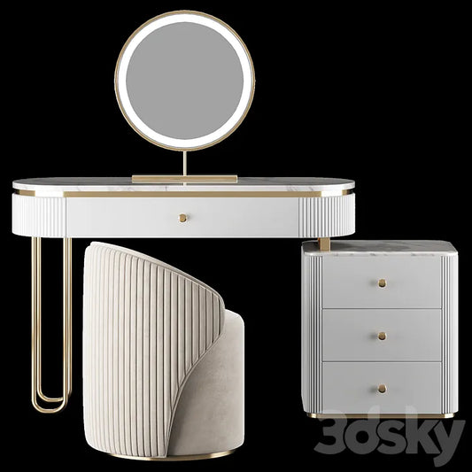 Homary Oboval Modern Makeup Vanity Table 3DSMAX Model