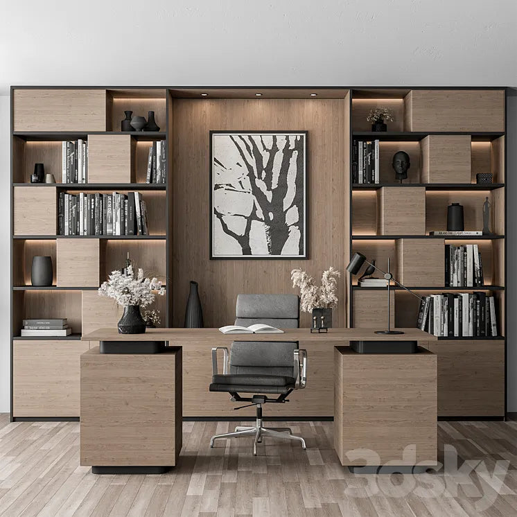 Home Office Set - Office Furniture 349 3DSMAX Model