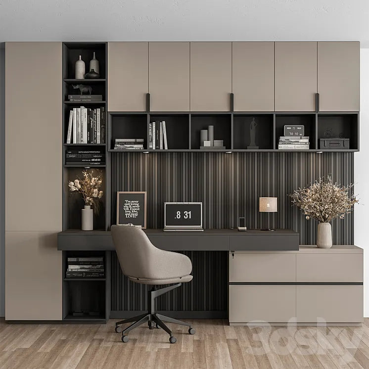 Home Office Set - Office Furniture 351 3DSMAX Model