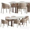 Hudkoff Lord table Rimo chair Dining set 3DSMAX Model