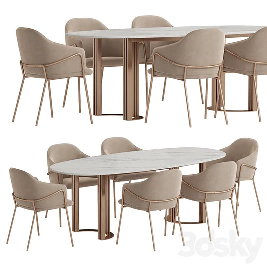Hudkoff Lord table Stanley chair dining set 3DSMAX Model