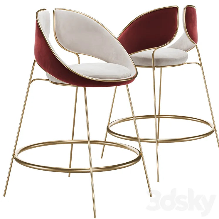 Hyoku Bar Chair Stool by Alma de Luce 3DSMAX Model