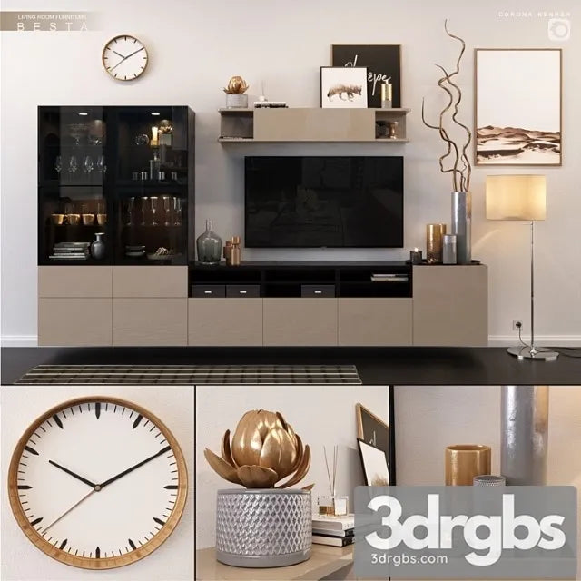Ikea Besta Set 3 3D Model Free