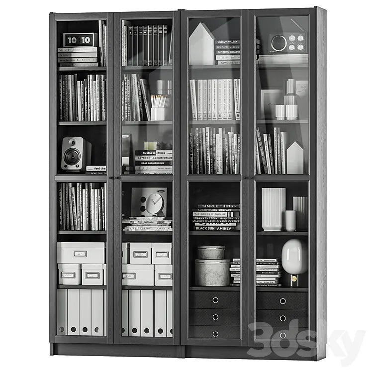 IKEA BILLY BILLY / OXBERG OXBERG Bookcase 3DSMAX Model