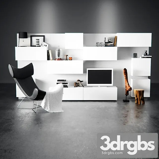 Ikea Living Room and Chair Boconcept Imola 8510 3D Model Free