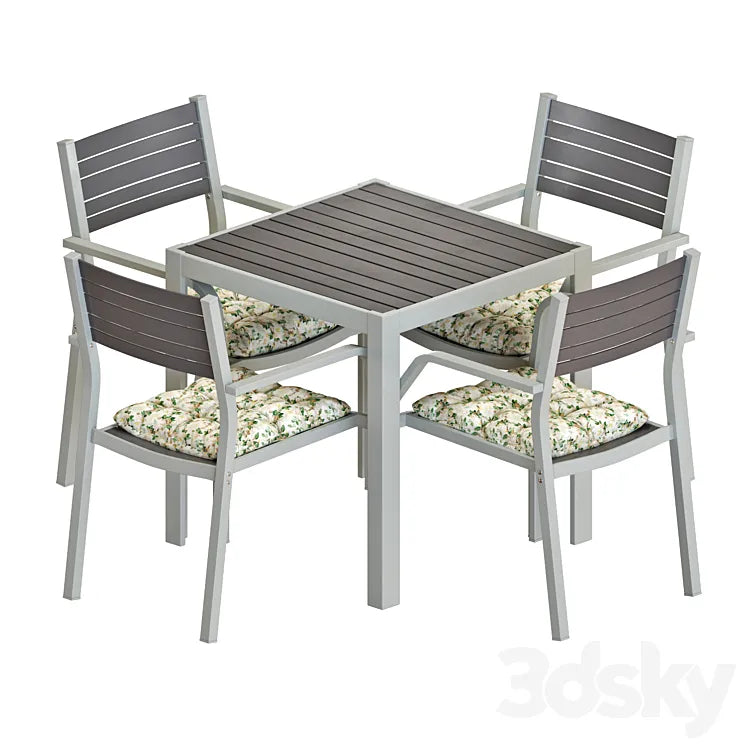 IKEA SJALLAND TABLE AND CHAIRS SET 02 3DSMAX Model
