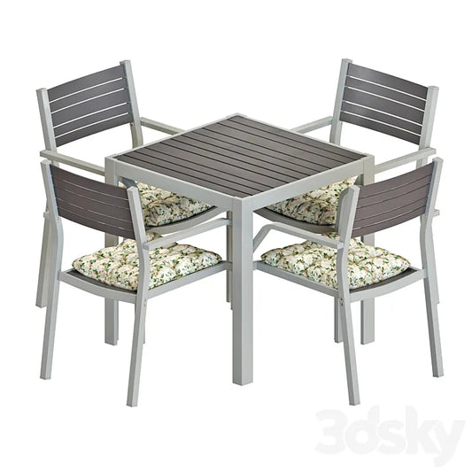 IKEA SJALLAND TABLE AND CHAIRS SET 02 3DSMAX Model