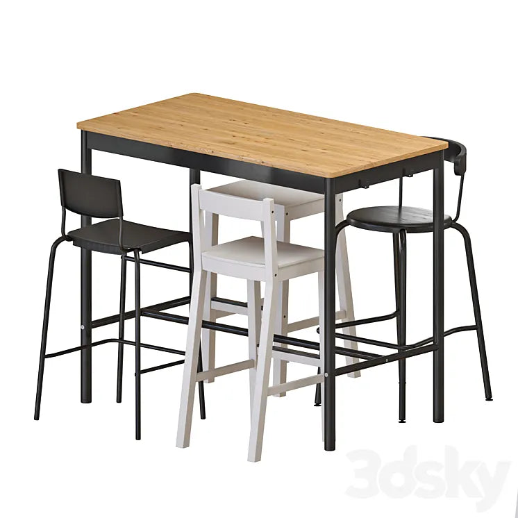 IKEA TOMMARYD Table and Stools 3DSMAX Model
