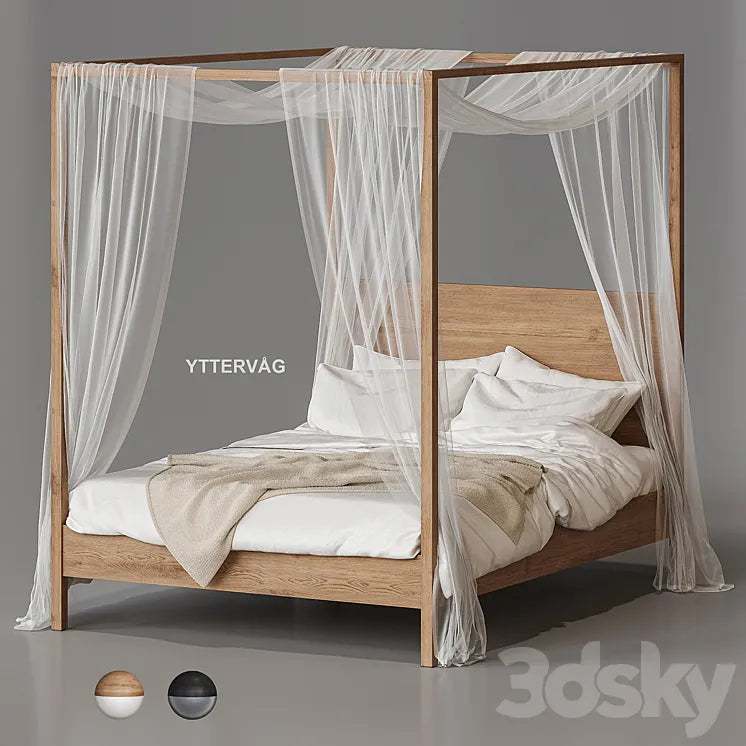 Ikea Yttervåg Four-Poster Bed 3DSMAX Model
