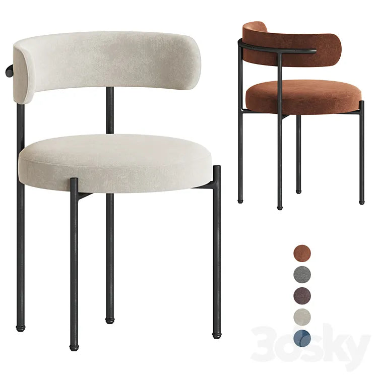 Inesse Boucle Ivory Dining Chair 3DSMAX Model